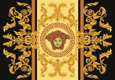 gold medusa head drawing versace|medusa head Versace wallpaper.